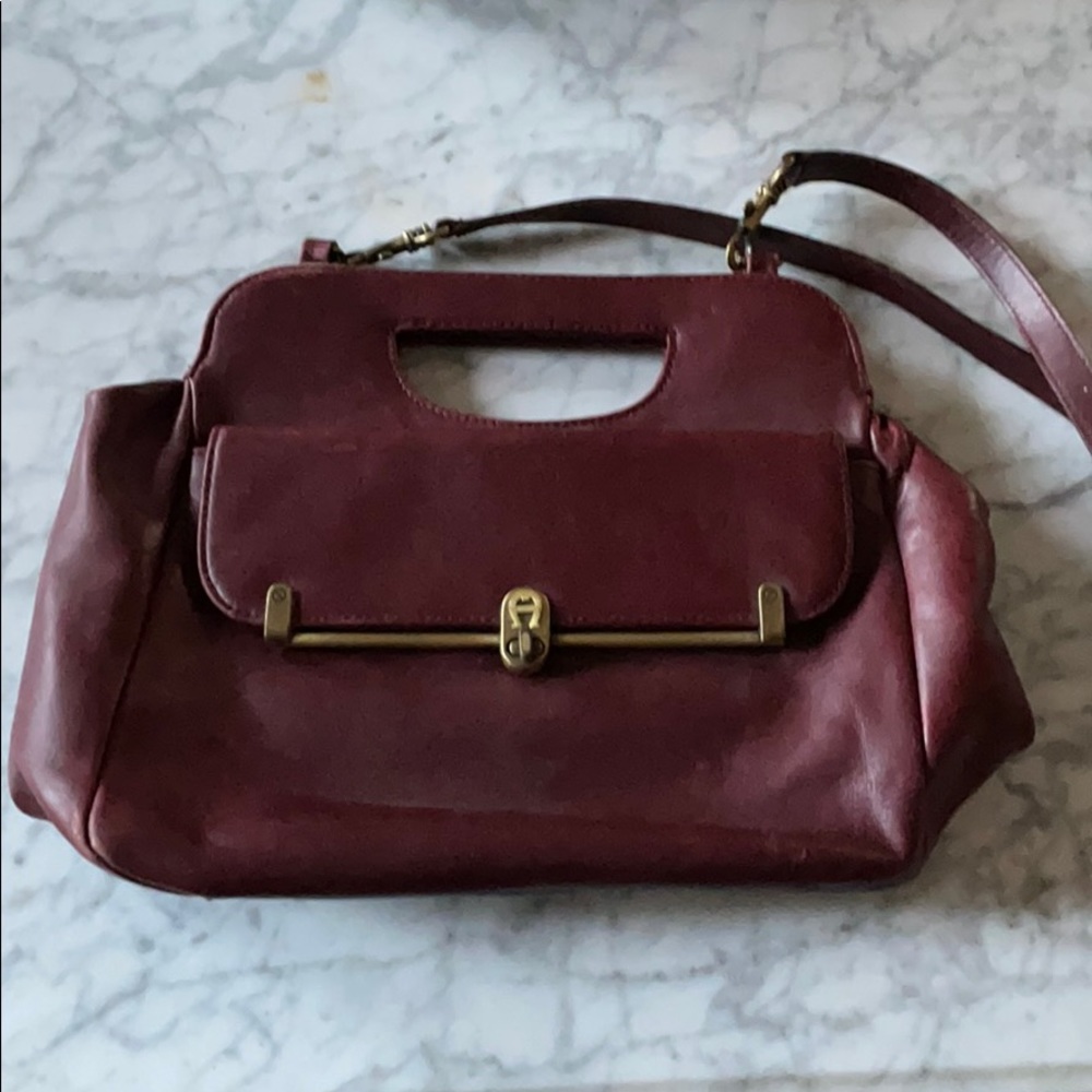 Etienne Aigner Burgundy Leather Purse Gem